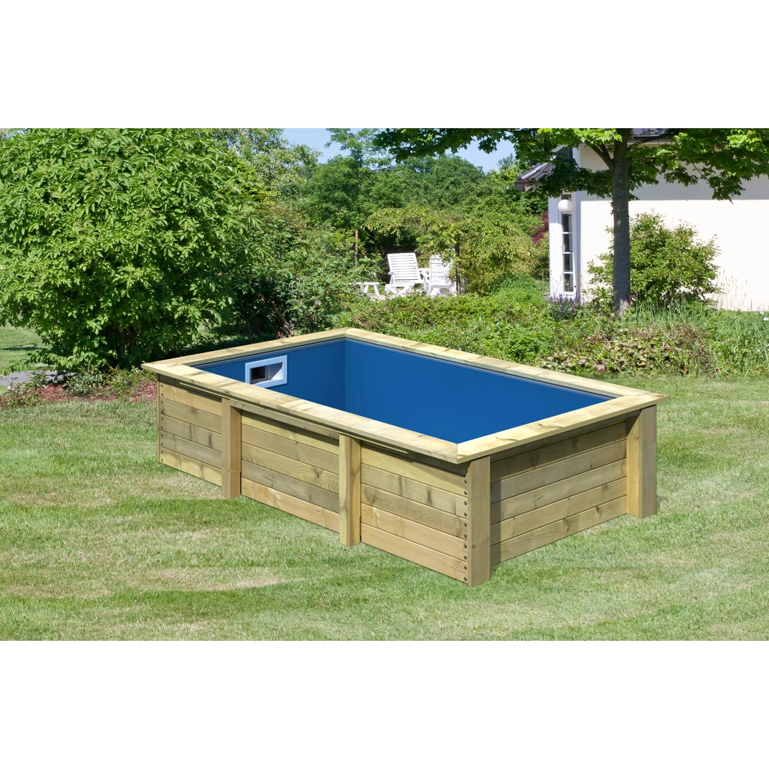 Karibu Massivholzpool Pool Triton Kesseldruckimprägniert 69 x 271 x 148 cm