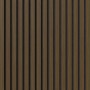 Akustikpaneel Muster Eiche Dunkel, foliert, mit schwarzem Filz. Detailaufnahme der Holzlamellen.