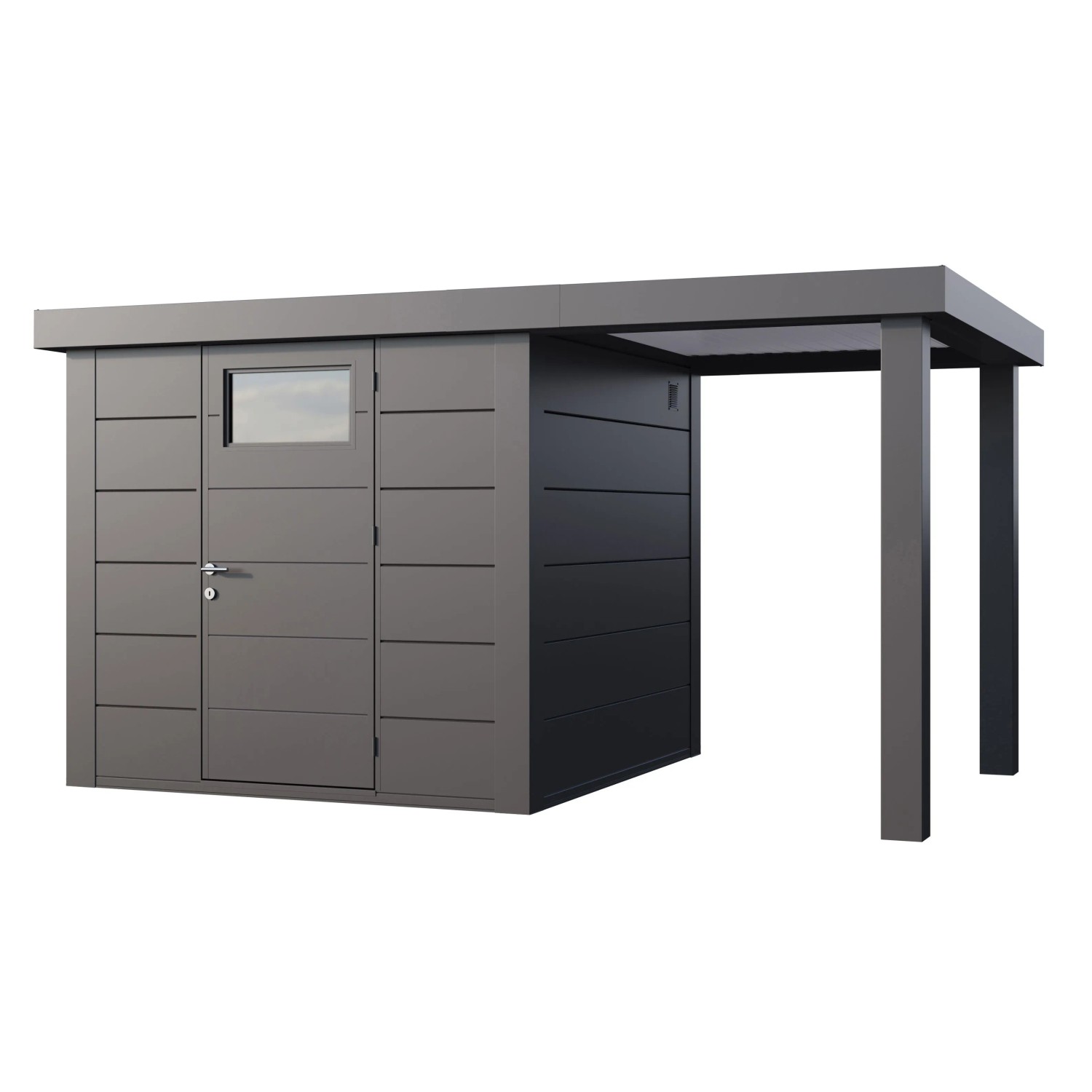 Gerätehaus Classico 2424 mit Offene Lounge S Rechts 406 cm x 238 cm Anthraz günstig online kaufen