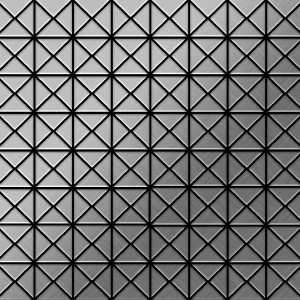 Graue Edelstahl Mosaikfliese mit gebürsteter Oberfläche, Marine Design.