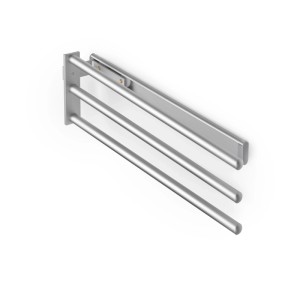 Emuca Handtuchhalter Ausziehbar 3 Arme Aluminium Weiss Lackiert