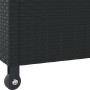 Detailaufnahme: Schwarze Auflagenbox Buntine (1100 l) aus Polyrattan mit Rollen.