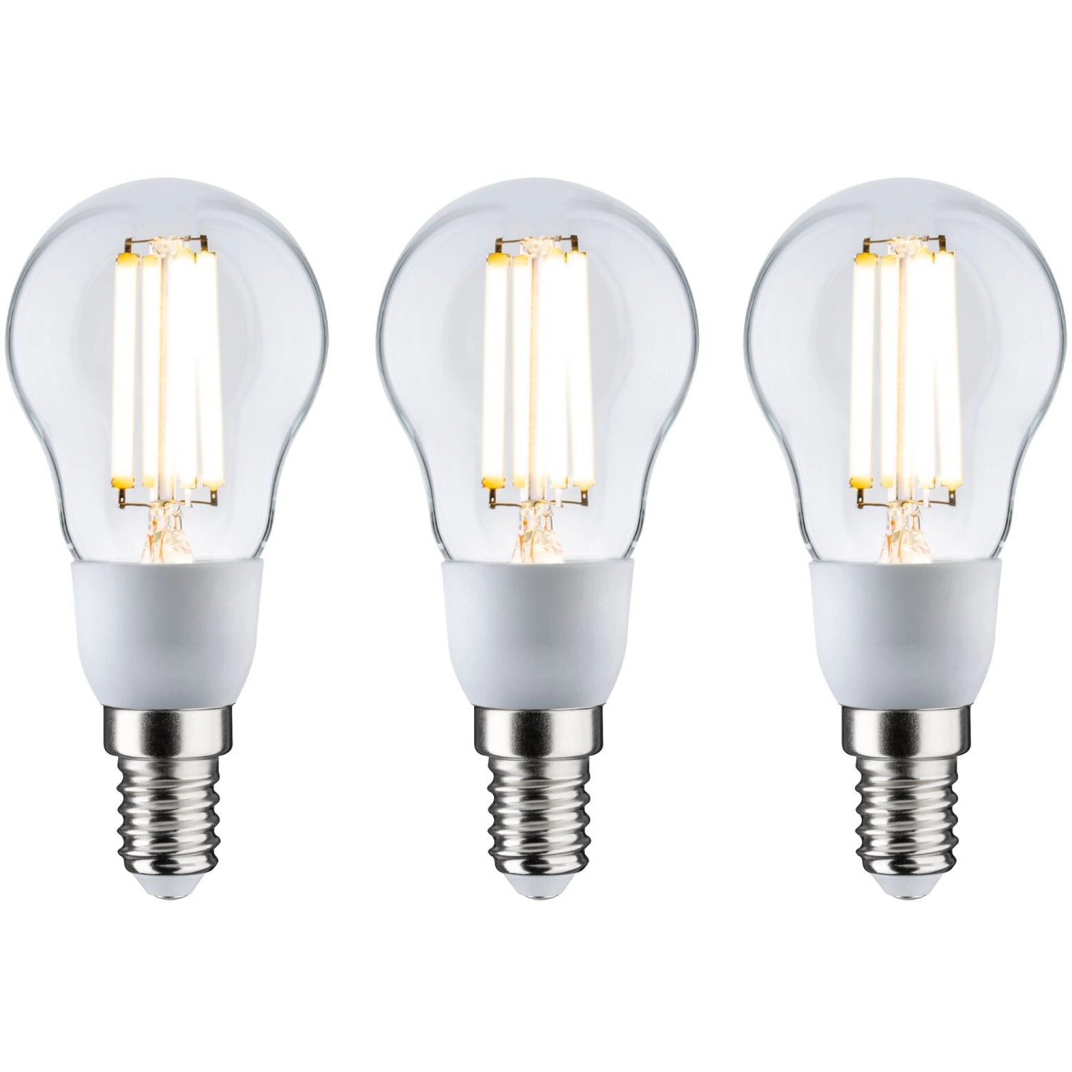 Paulmann Eco-Line LED Leuchtmittel E14 Tropfen Filament 525 lm Klar 3er-Pack
