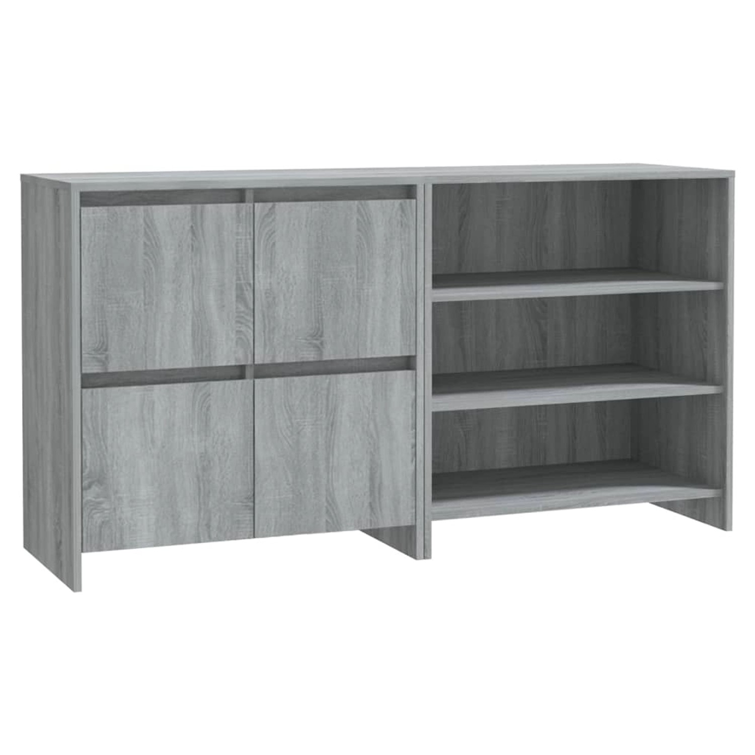 vidaXL 2-Tlg Sideboard Grau Sonoma Holzwerkstoff 3098087
