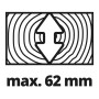 Schnittbreite max. 62mm der Einhell Zug-Kapp-Gehrungssäge TC-SM 2131/1 Dual.