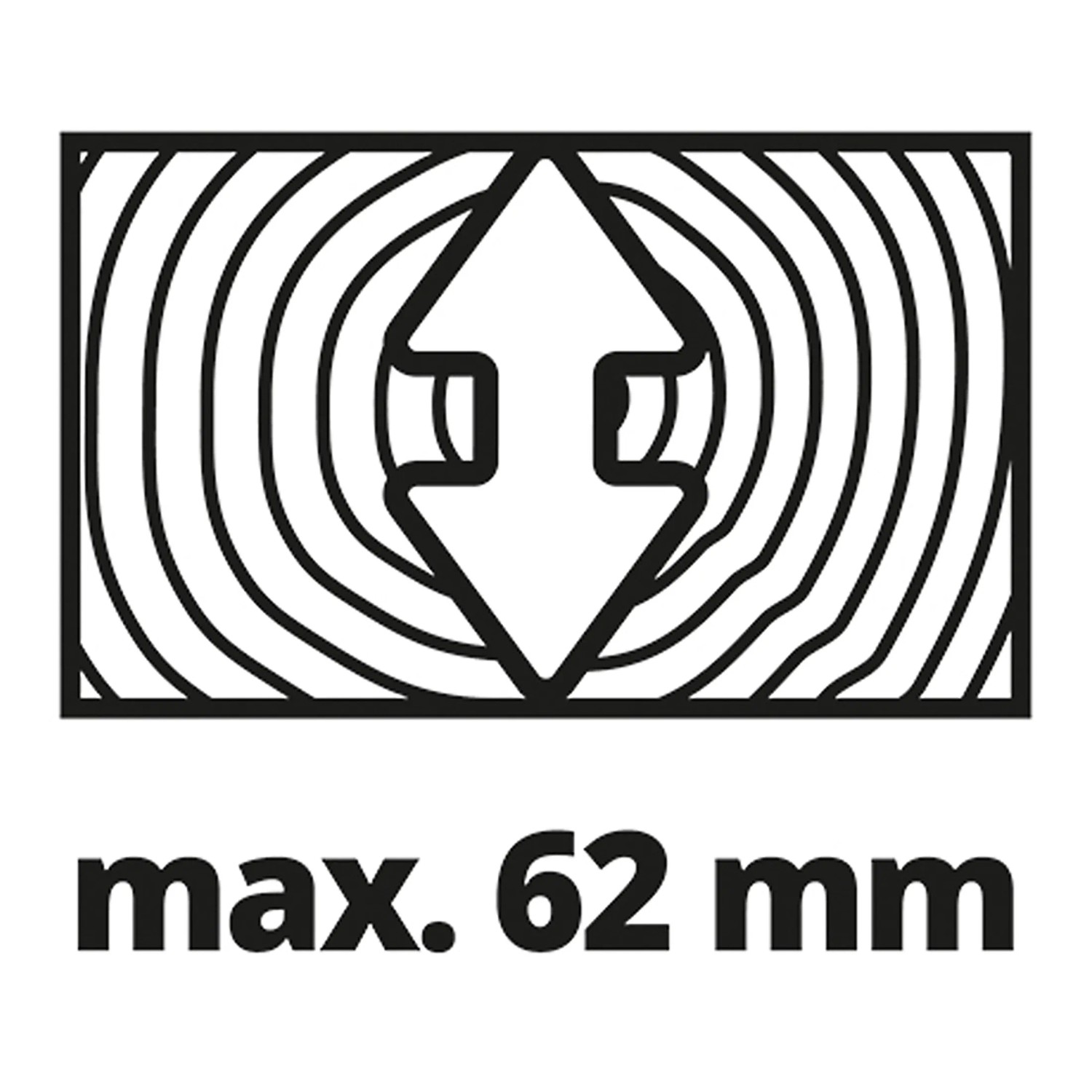 Schnittbreite max. 62mm der Einhell Zug-Kapp-Gehrungssäge TC-SM 2131/1 Dual.