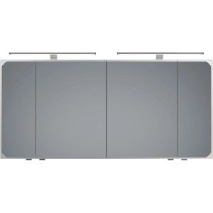 Pelipal Spiegelschrank Quantum 05, 150 cm, Weiß Hochglanz mit Aufsatzleuchte. Badmöbel für mehr Stauraum.