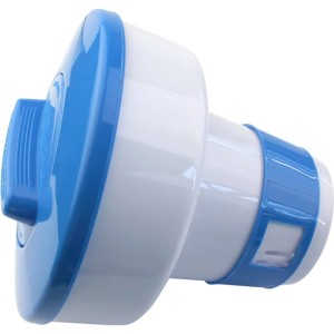 Planet Pool Dosierschwimmer für 200g Tabletten, blau-weißer Pool Dosierer.