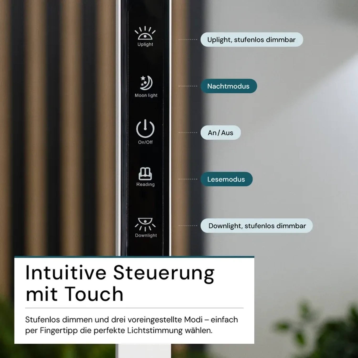 LUXULA LED Stehleuchte 100W 7000lm Bürostehleuchte Up- Downlight Augenschonend UGR16 CRI98 4000K Neutralweiß Dimmbar Stehlampe Weiß_6