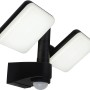 Schwarze LED-Wand-Außenleuchte Jaro II mit Bewegungsmelder, ideal für die Außenbeleuchtung.