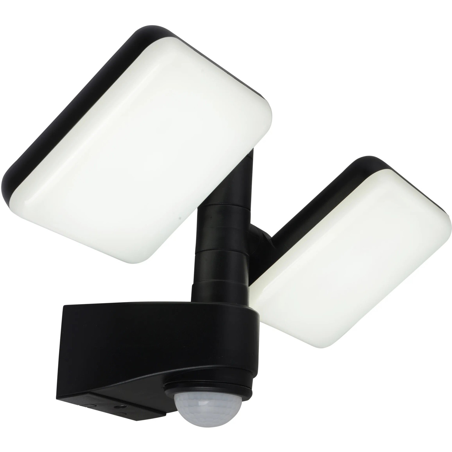 Schwarze LED-Wand-Außenleuchte Jaro II mit Bewegungsmelder, ideal für die Außenbeleuchtung.