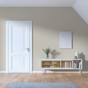 Wohnraum mit Wandfarbe in Steingrau (Theo) von CREATE! by OBI. Matte Oberfläche, modernes Ambiente.