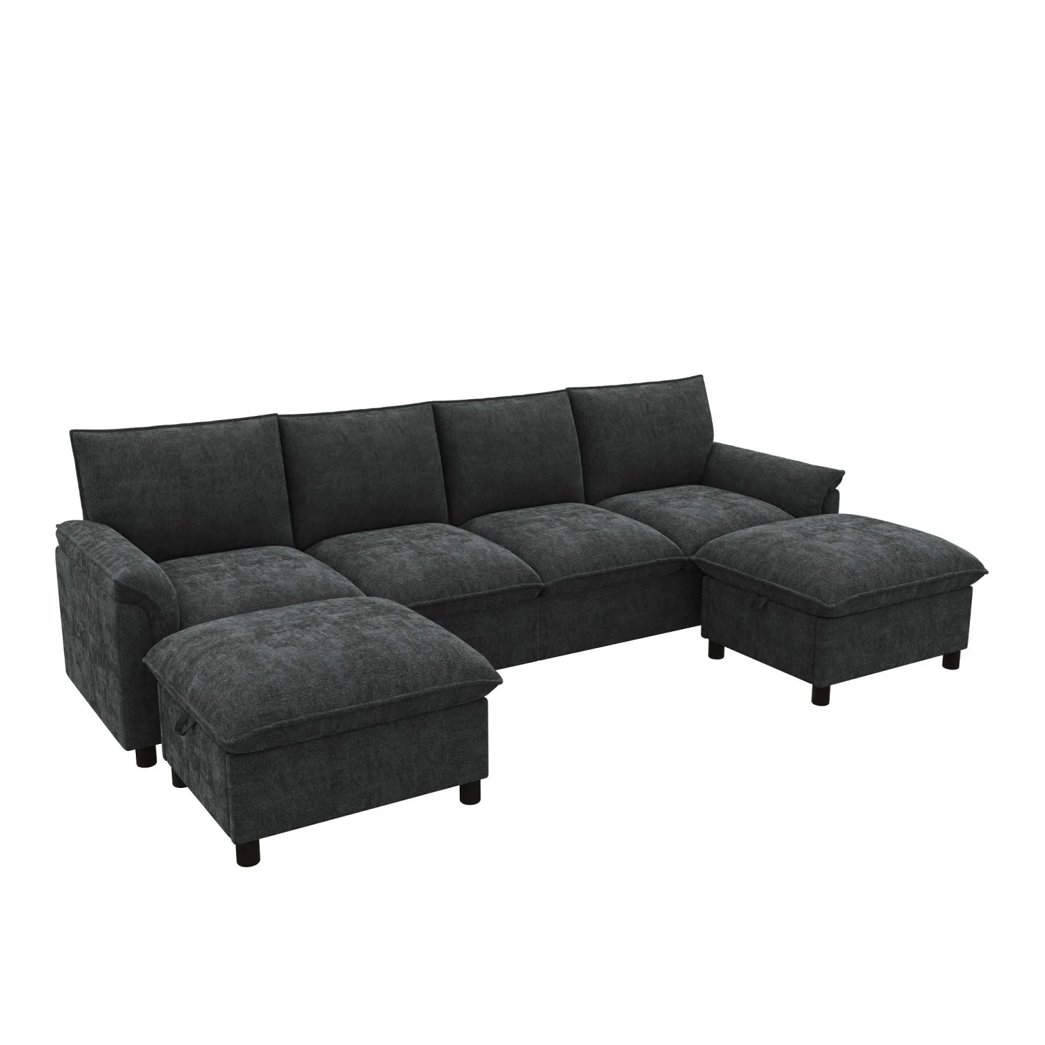 Merax Cloud Sofa 264.5x142.5x84 cm Schwarz Modular