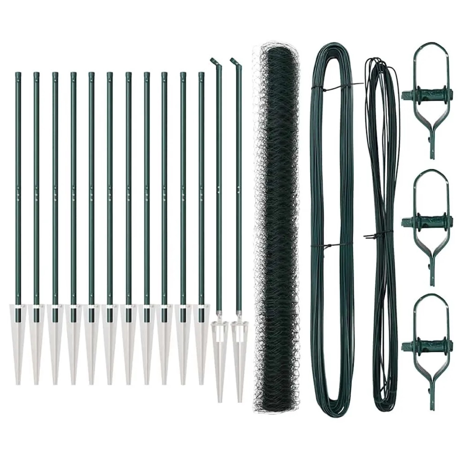 vidaXL Zaunpfosten Grün 25 x 1,6 m 50 mm Geflecht Stahl und PVC 3353113 günstig online kaufen