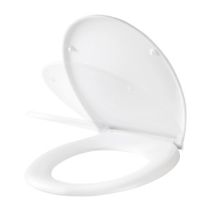 Sanfino Duroplast WC-Sitz Curvo, weiß, mit Absenkautomatik und abnehmbar für einfache Reinigung.