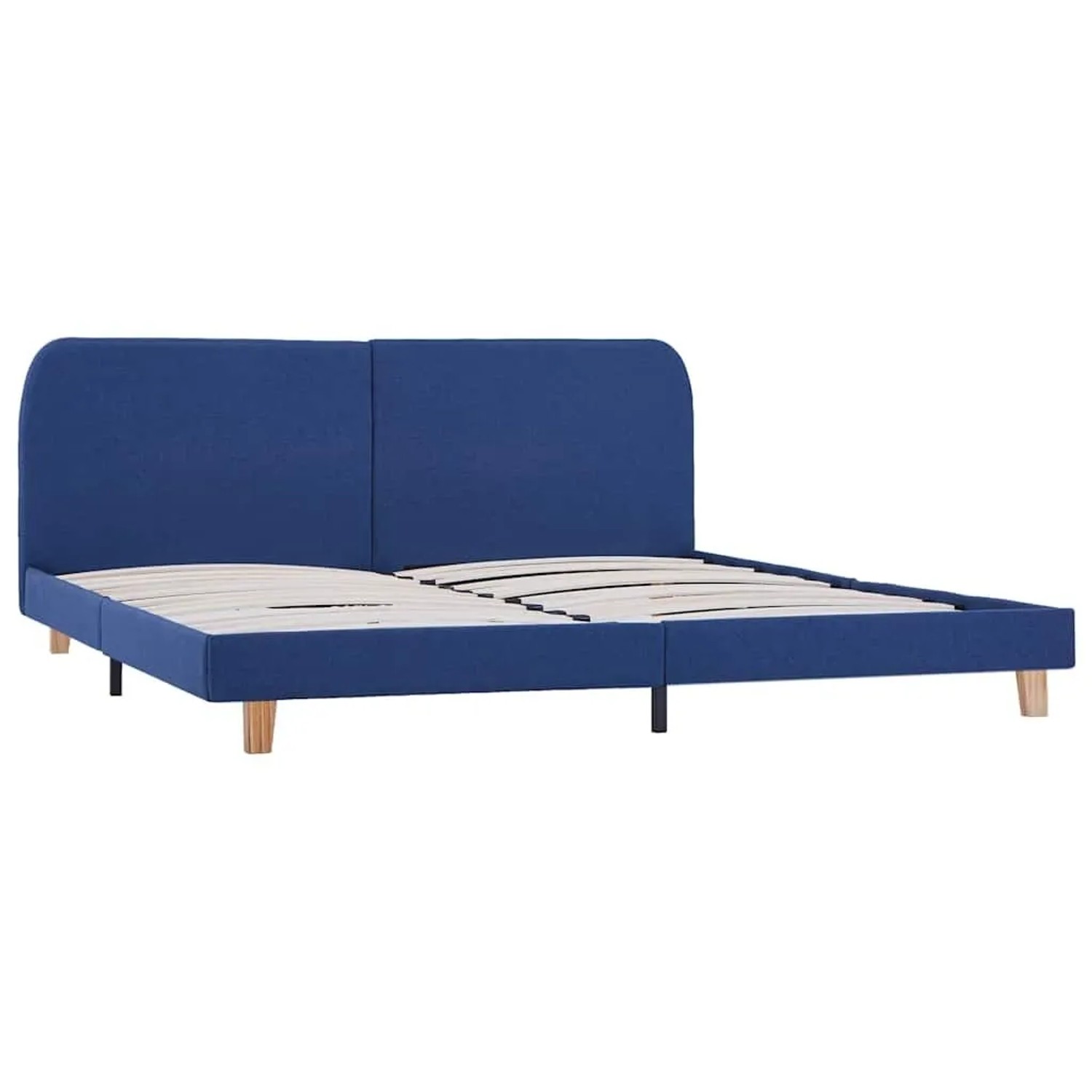vidaXL Bettgestell Ohne Matratze Blau Stoff 150x200 cm 281059 günstig online kaufen