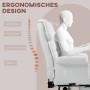 Ergonomischer, weißer HOMCOM Bürostuhl mit Liegefunktion und Stützpunkten für Nacken, Schulter, Lendenwirbel und Hüfte.