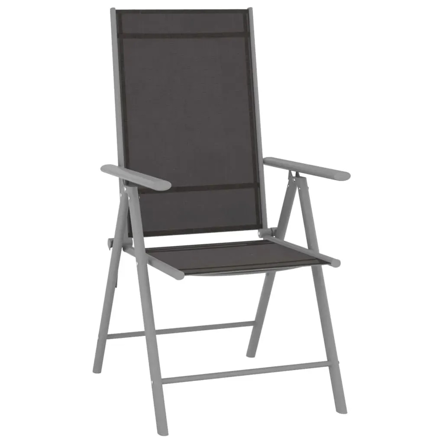 Silbernes 3-tlg. vidaXL Bistro-Set aus Aluminium und Textilene. Gartenmöbel mit Tisch und Stühlen.