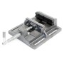 Grauer Wiltec Maschinenschraubstock aus Gusseisen, 75mm Backenbreite, für Werkstatt & Tischbohrmaschine.