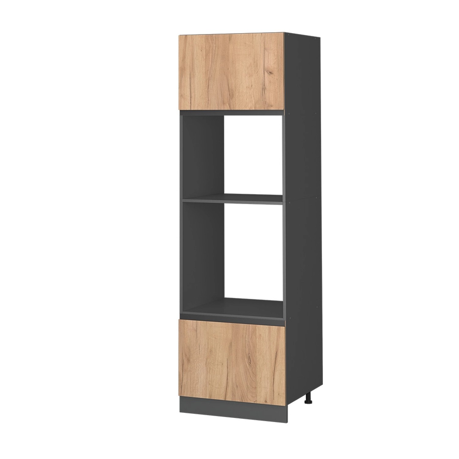 Vicco Mikrowellenschrank R-Line Goldkraft Eiche/Anthrazit 60 cm J-Shape günstig online kaufen