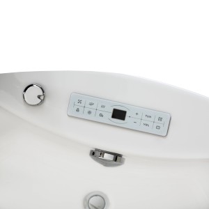 Detailansicht des Touchpanels der Basera® Nendo Eck-Whirlpool Badewanne mit Bedienelementen.
