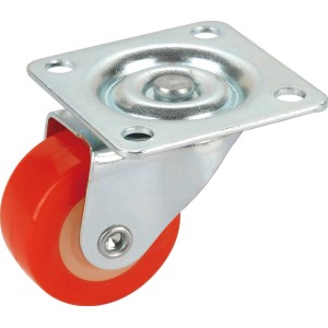 Möbelrolle rot, Ø 30 mm, mit Anschraubplatte für Möbel, Rollen & Räder.