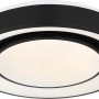 Runde LED Deckenleuchte Sully, Ø 38cm, schwarz/opal, mit Farbwechsel und Dimmfunktion.