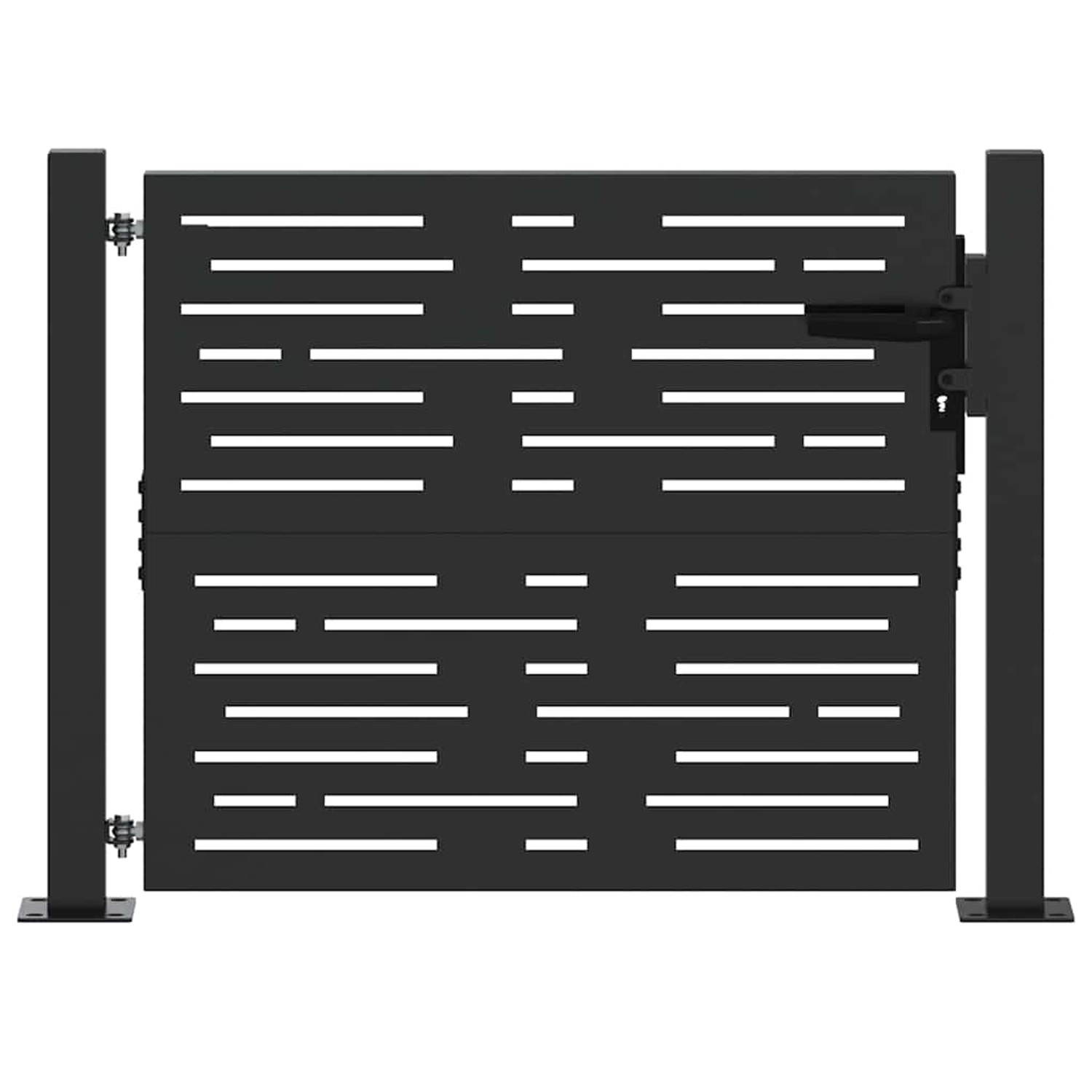 vidaXL Gartentor Schwarz 105 x 100 cm Pulverbeschichteter Stahl 42015899 günstig online kaufen