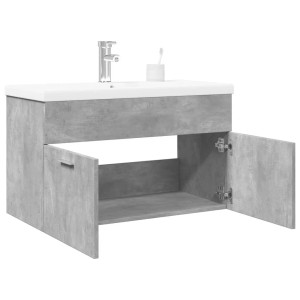 vidaXL Waschbeckenunterschrank mit Einbaubecken Betongrau 3324859