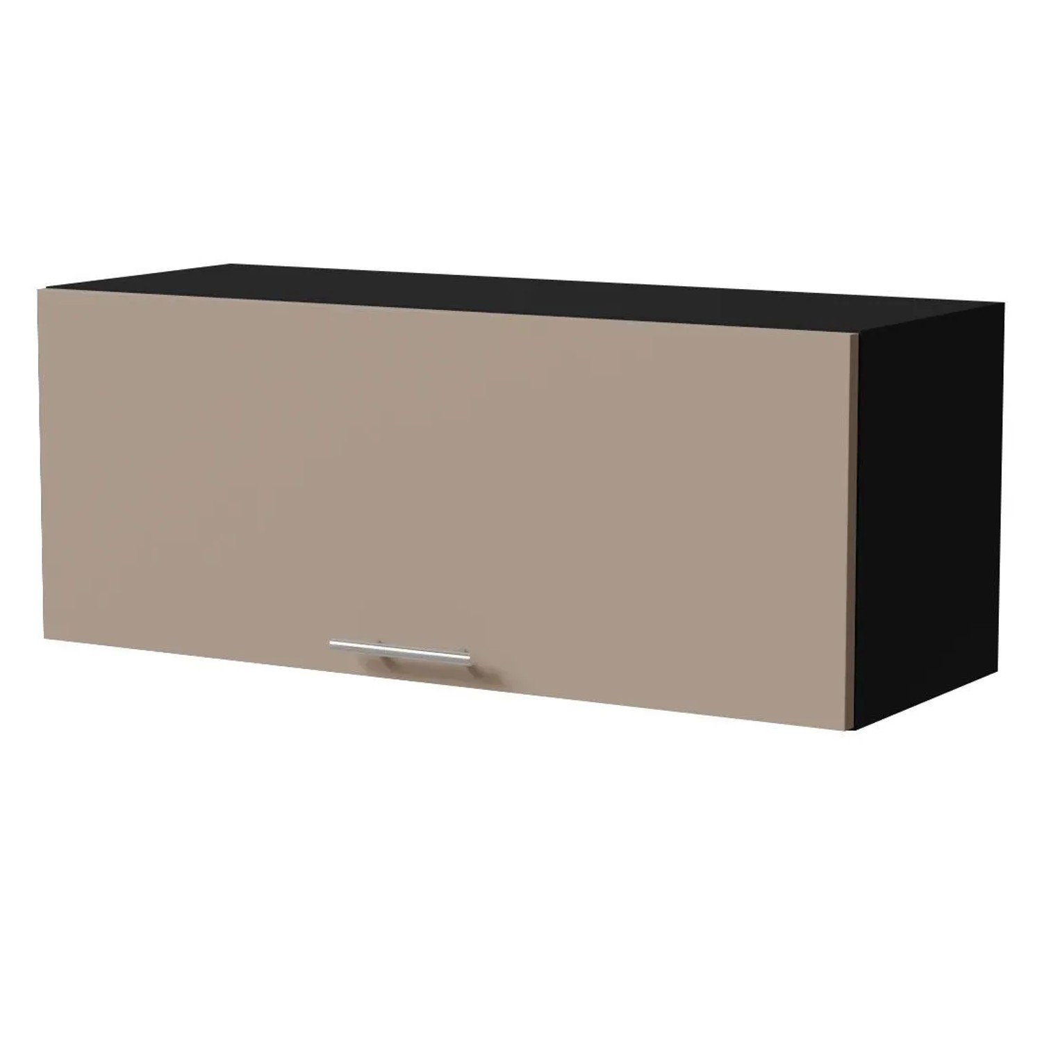 Feldmann-Wohnen Klapphängeschrank Brerra W4B/90 Schwarz / RAL 1019 graubeige Matt 90 / 32,5 / 36cm mit Gasdruckdämpfer