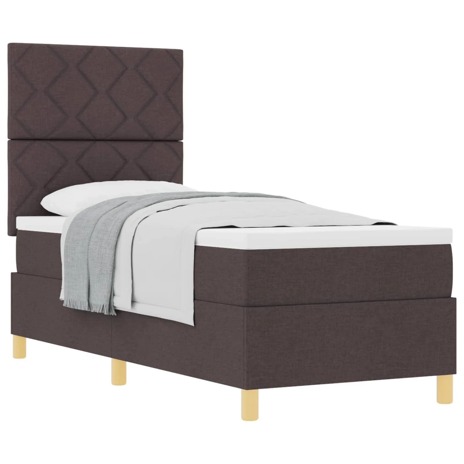 vidaXL Boxspringbett mit Matratze Dunkelbraun 80 x 200 cm Stoff 3339654