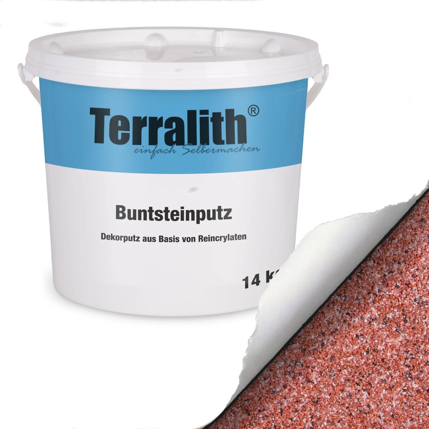 Terralith Buntsteinputz Mosaikputz 1mm 14 kg BSP1007 Weiss Rot Schwarz