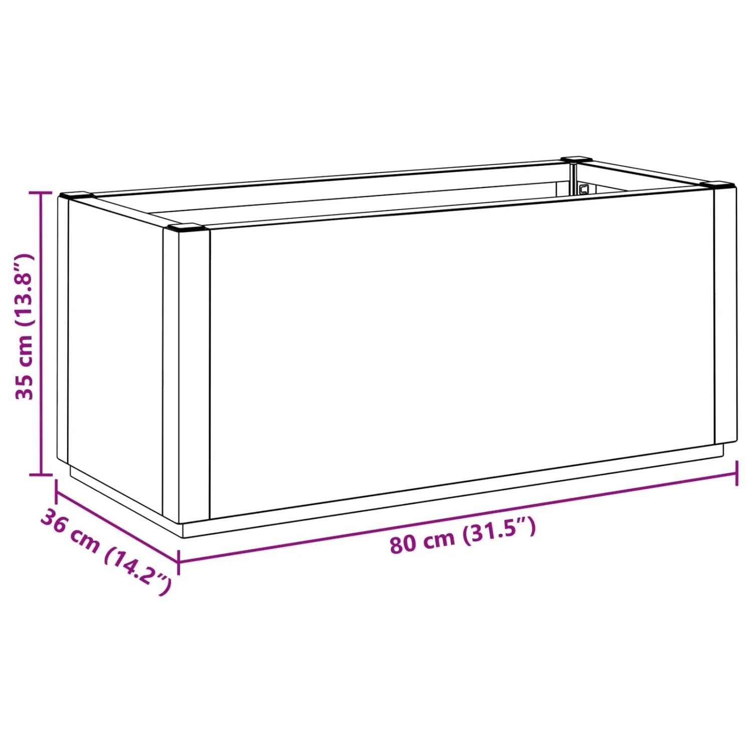 vidaXL Garten-Blumenkasten Braun 80 x 36 x 35 cm PP 42036843_10