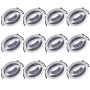 12er Set Oktaplex Lyon Einbaustrahler, rund, schwenkbar, aus silbernem Aluminium für LED-Module.