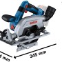Bosch Professional Akku-Kreissäge GKS 18V-57-2 L Solo in L-Boxx, Handkreissäge mit Staubabsaugung.