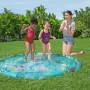Bestway Wassermatte Underwater Ø 165 cm mit spielenden Kindern im Garten.