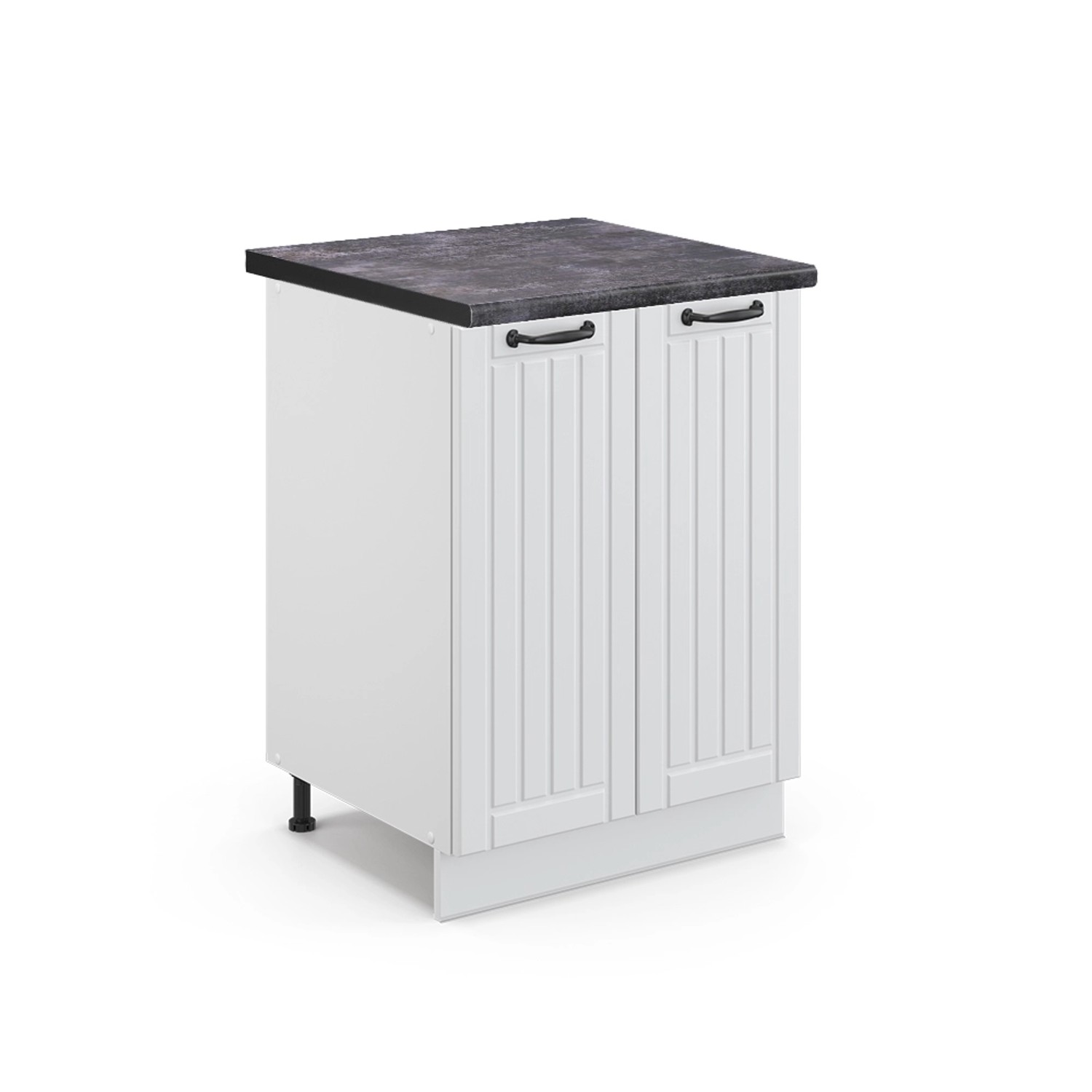 Thumbnail - Vicco Küchenunterschrank Fame-Line Weiß Landhaus/Weiß 60 cm AP Anthrazit