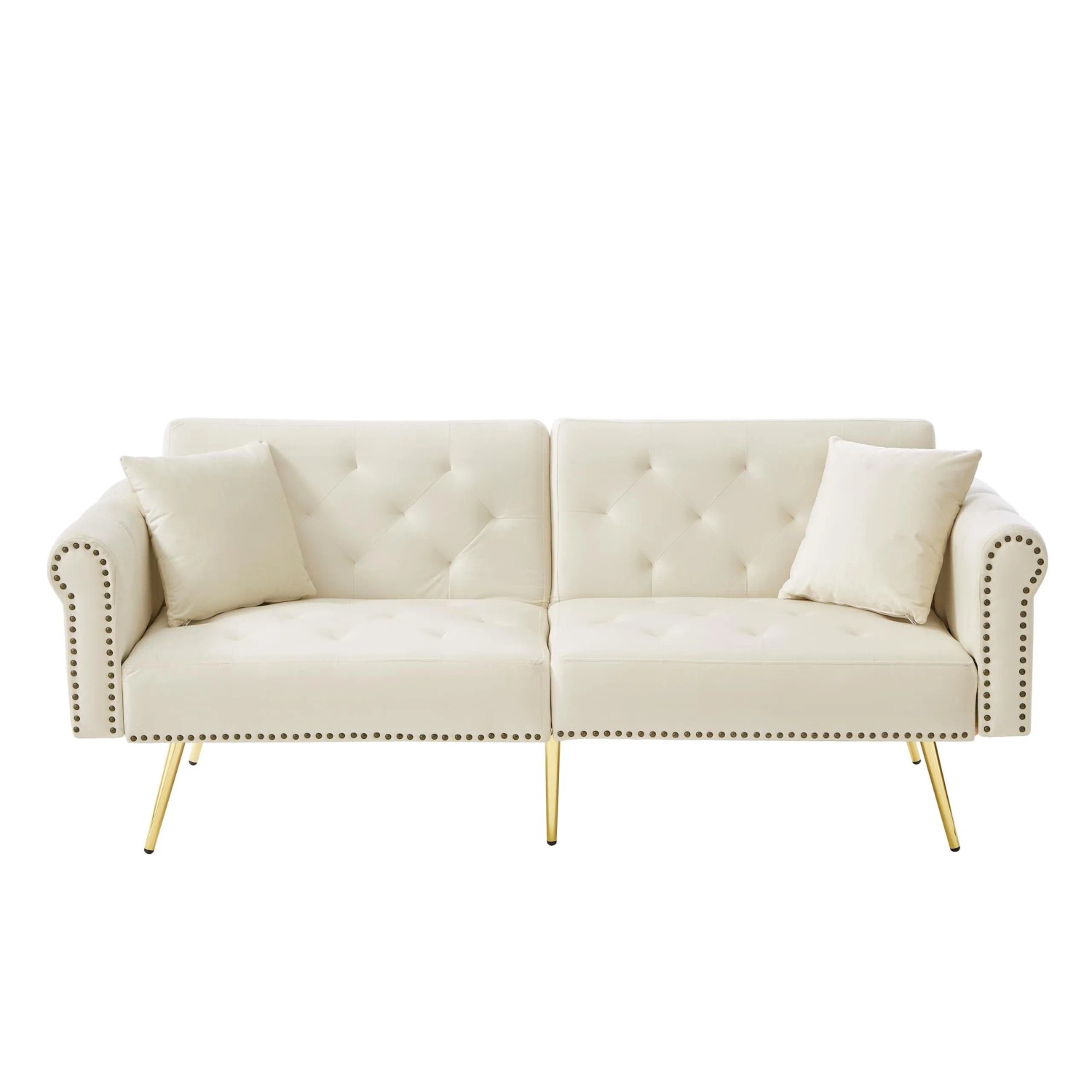 Merax Schlafsofa 2 Sitzer Samt Platzsparend
