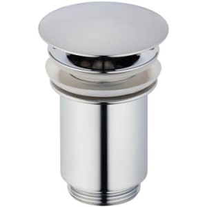 Verchromtes Kronenbach Ablaufventil Schaftventil für Waschtisch ohne Überlauf, rund und lang.