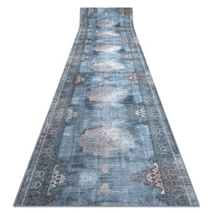 RugsX Läufer Lotus Grau mit ornamentalem Muster, rutschfest, maschinenwaschbar, für Flur & Küche.