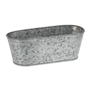 Relaxdays Zinkwanne Oval 6er Set Verzinktes Eisen Silber 11 cm x 30,5 cm x 13,5 cm