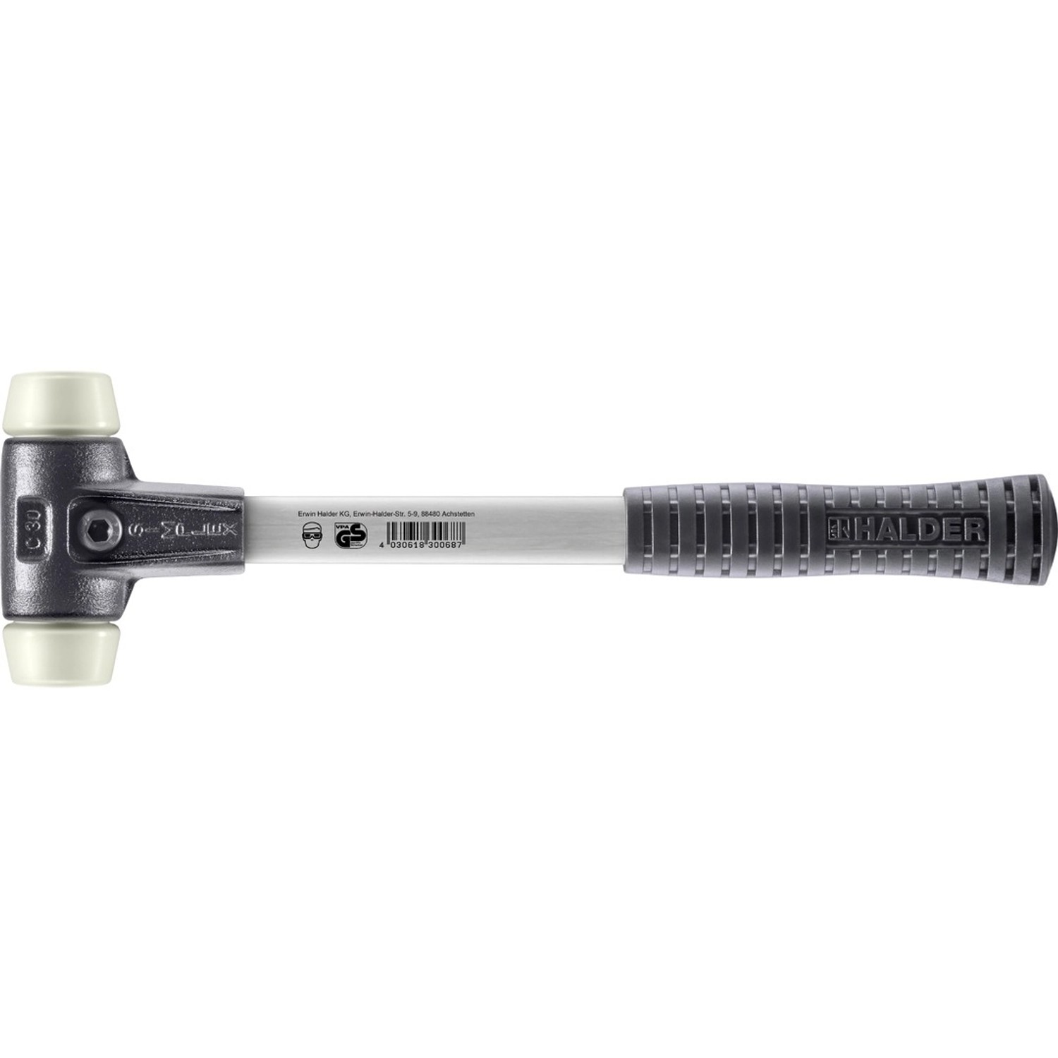 Halder Simplex Schonhammer Ø 30 mm Nylon mit Verstärktem Tempergussgehäuse günstig online kaufen