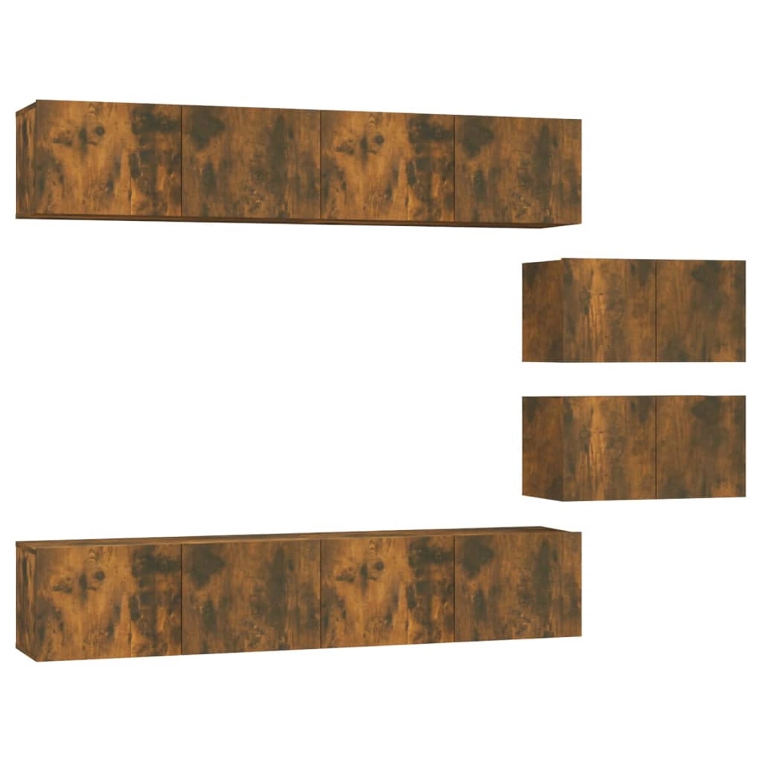 vidaXL 6-Tlg TV-Schrank-Set Räuchereiche Holzwerkstoff 3114603