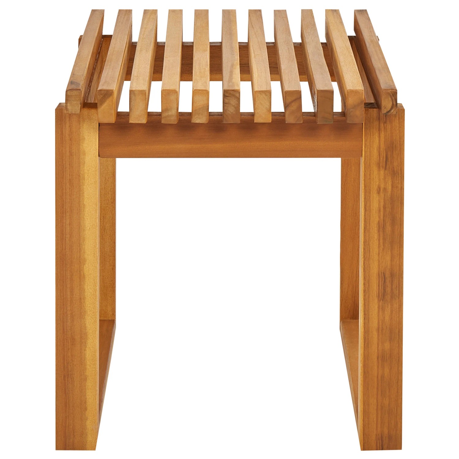 Heller Beistelltisch aus Akazienholz mit Lamellenplatte, passend zum Beliani Bistro Set BELLANO Gartenmöbel-Set.
