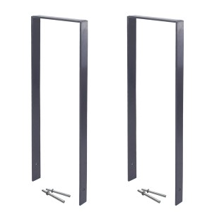 2 anthrazitfarbene TRUTZHOLM Fahrradanlehnbügel aus Flachstahl zum Einbetonieren.