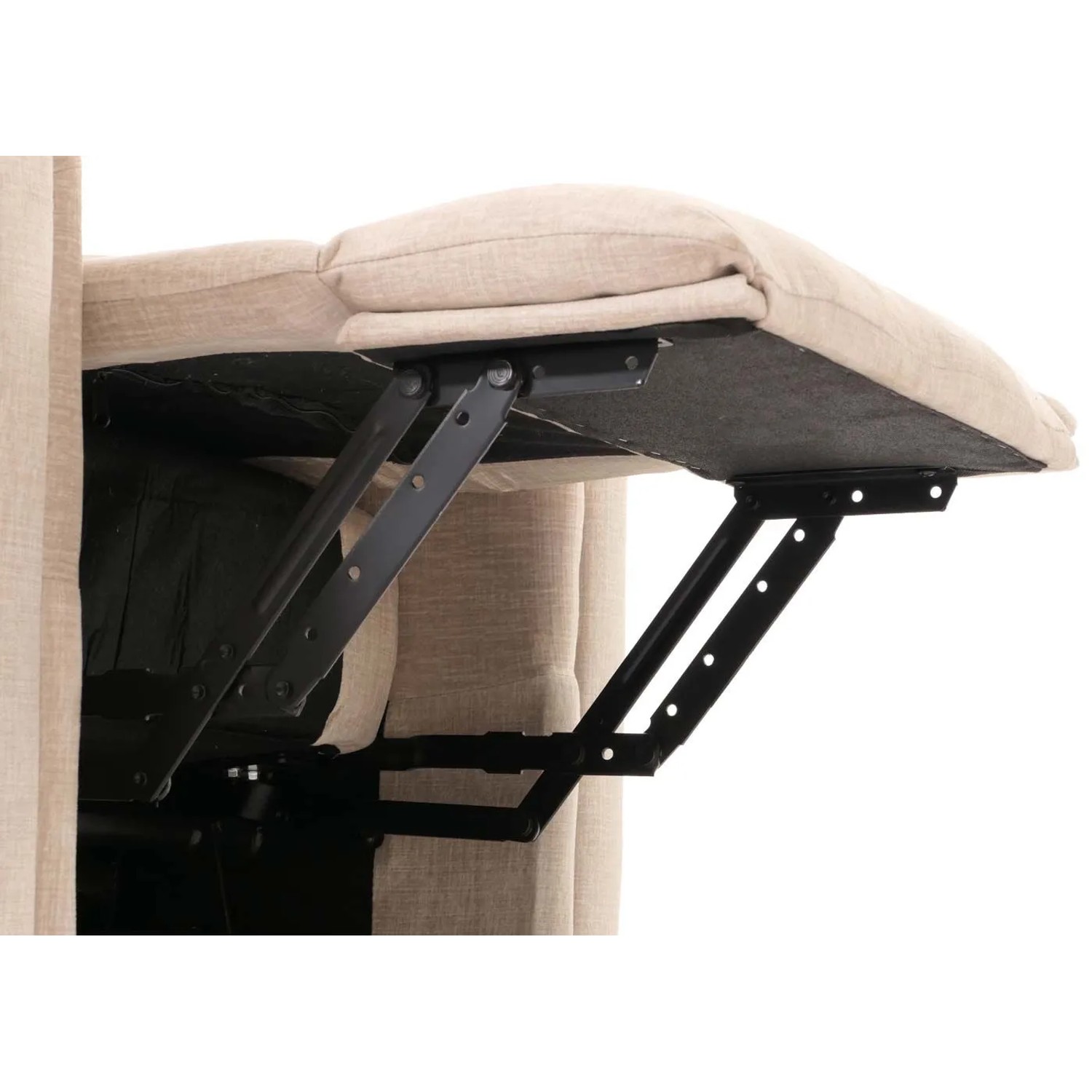 Berlinlodge Massage-Fernsehsessel HxBxT 138x86x168 cm Sitzhöhe 49 cm Liegefunktion Aufstehhilfe Heizfunktion Stoff  Chenille Creme Massagesessel_8