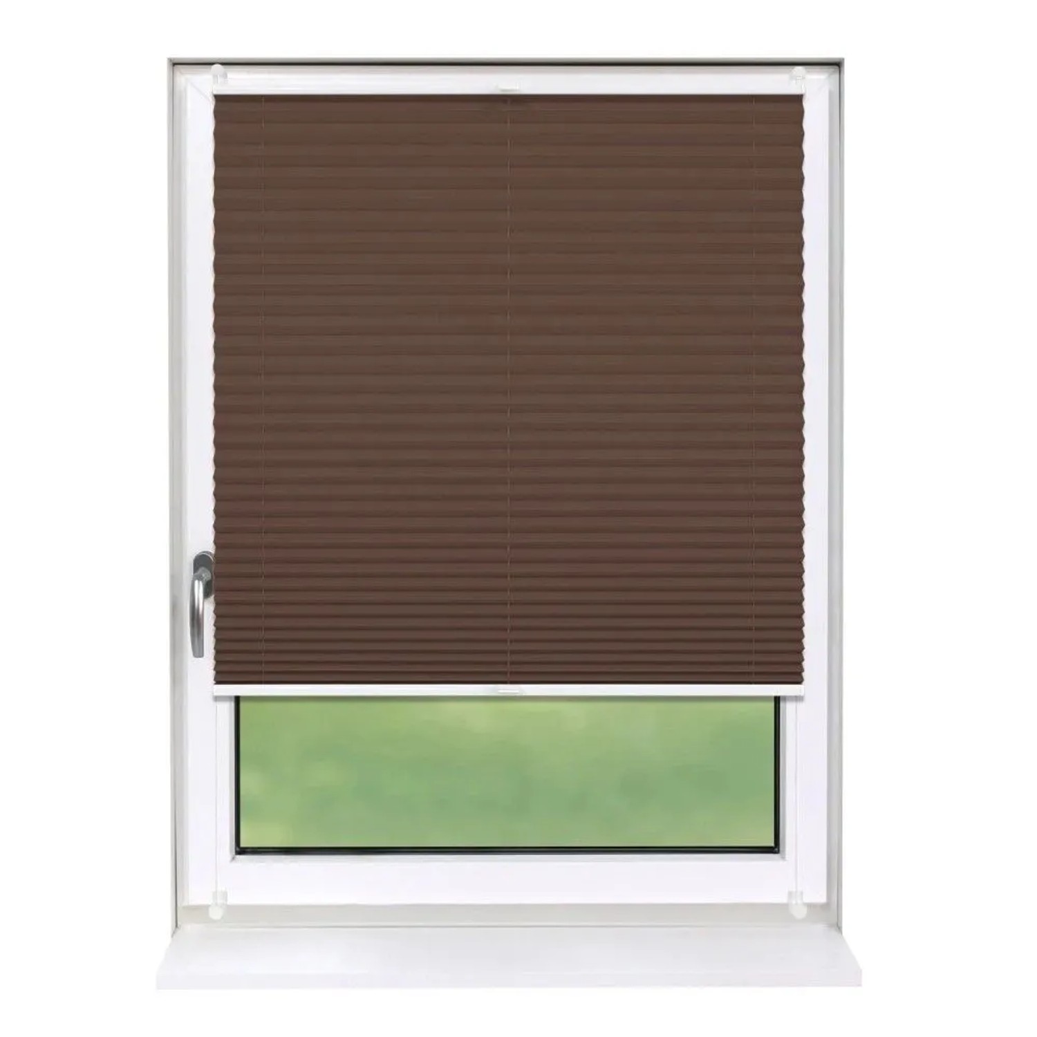 Deco-Raum Plissee Basic ohne Bohren 100x150cm Braun Blickdicht Klemmfix