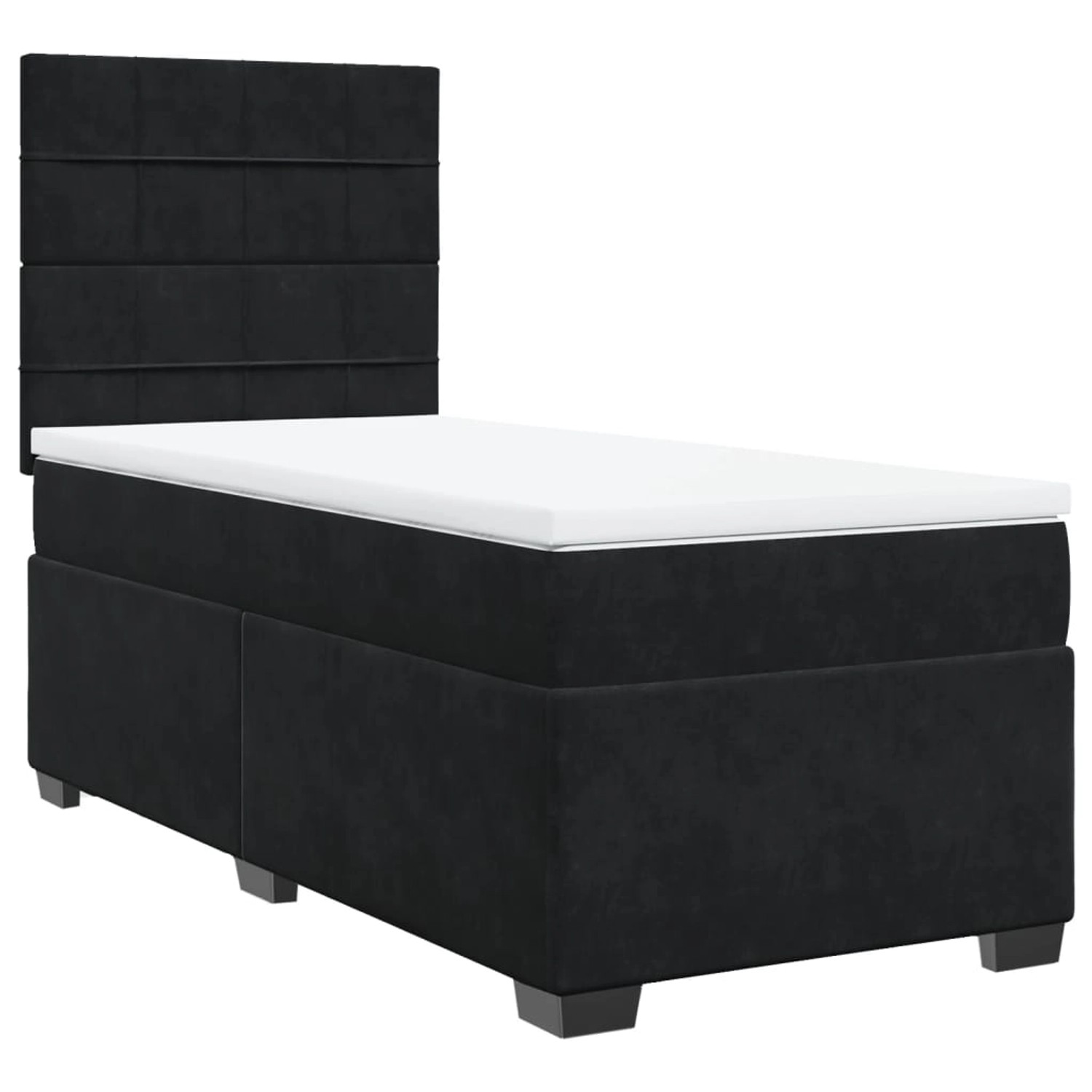vidaXL Boxspringbett mit Matratze Schwarz 90x190 cm Samt 3290788 günstig online kaufen