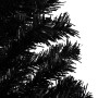 Detailaufnahme: Schwarzer, künstlicher Weihnachtsbaum mit PVC-Nadeln.