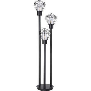 Schwarze Globo Außenleuchte Horace, 3-flammig, im modernen Design für den Garten.